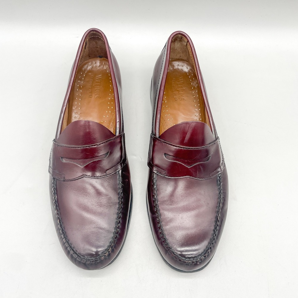 GH Bass Weejuns Mens 11 D Penny Loafers Burgundy Leather Classic Preppy Slip On